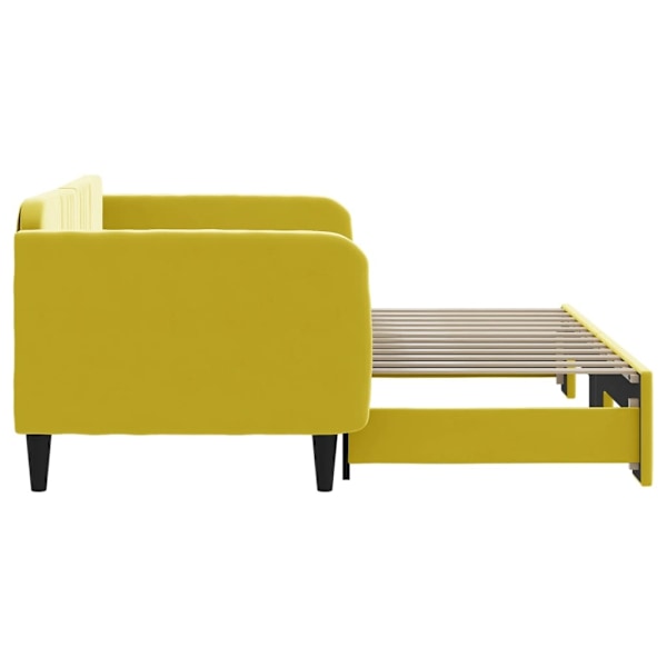 vidaXL Dagbädd utdragbar gul 90x200 cm sammet Gul