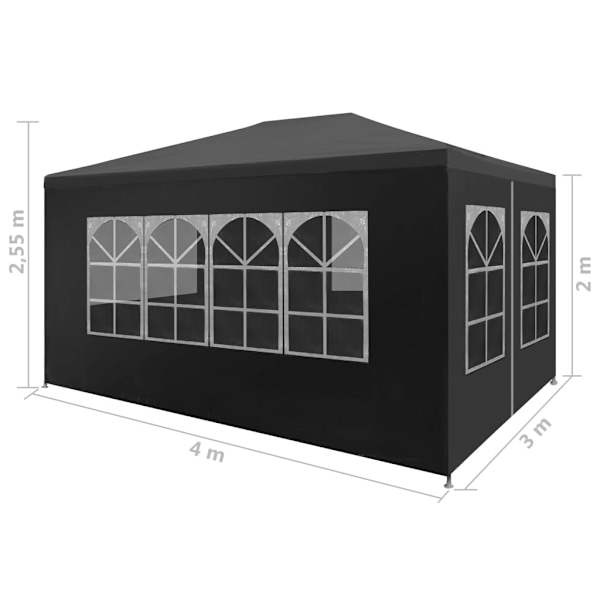vidaXL Partytält 3x4 m antracit Antracit