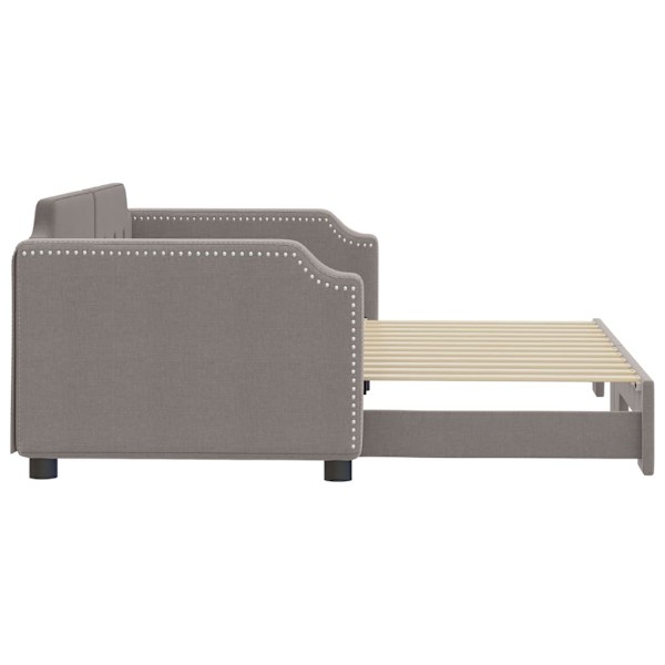 vidaXL Dagbädd utdragbar taupe 90x200 cm tyg Taupe