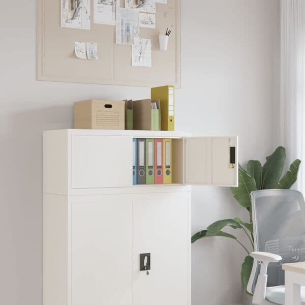 vidaXL Dokumentskåp vit 90x40x40 cm stål Vit