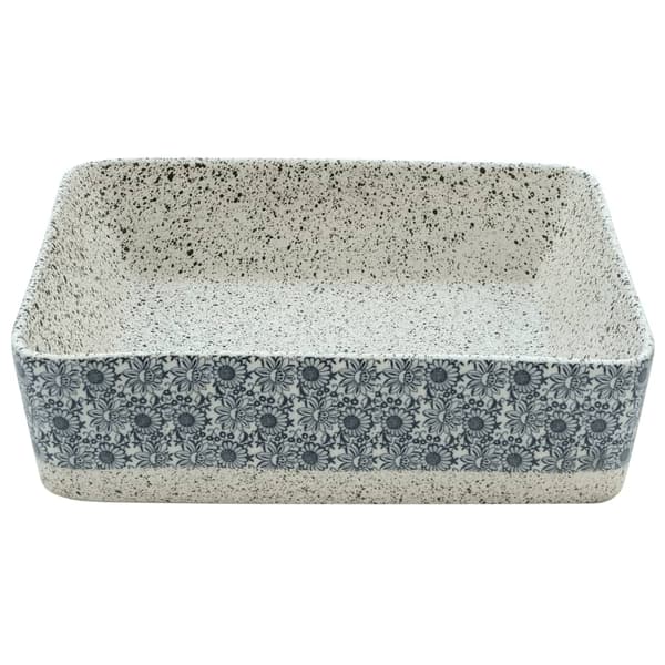 vidaXL Handfat grå och blå rektangulär 46x35,5x13 cm keramik Grå