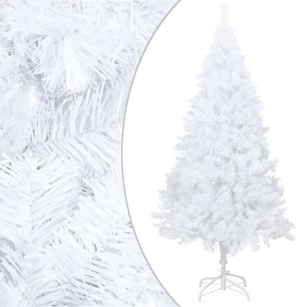 vidaXL Belyst plastgran med kulor vit 180 cm PVC Vit