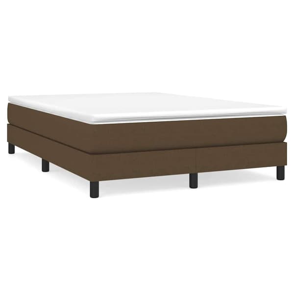 vidaXL Boxspring-sängram mörkbrun 140x200 cm tyg Brun