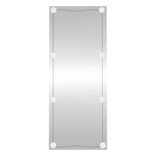 vidaXL Väggspegel med LED-belysning 40x100 cm glas rektangulär Silver