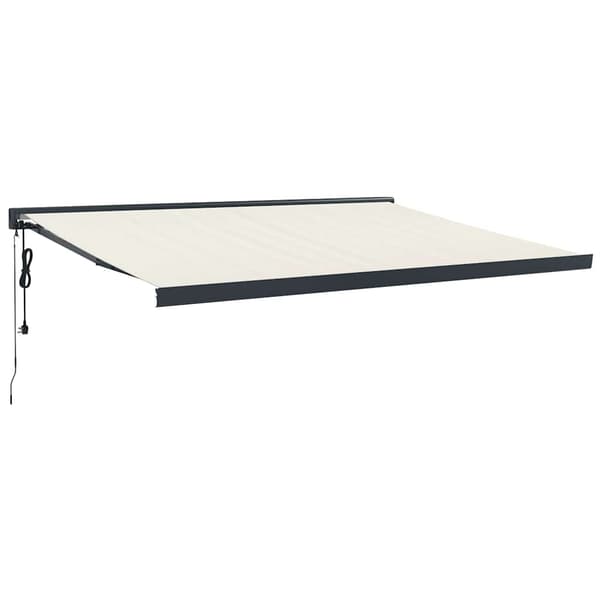 vidaXL Markis infällbar gräddvit 4,5x3 m tyg&aluminium Kräm