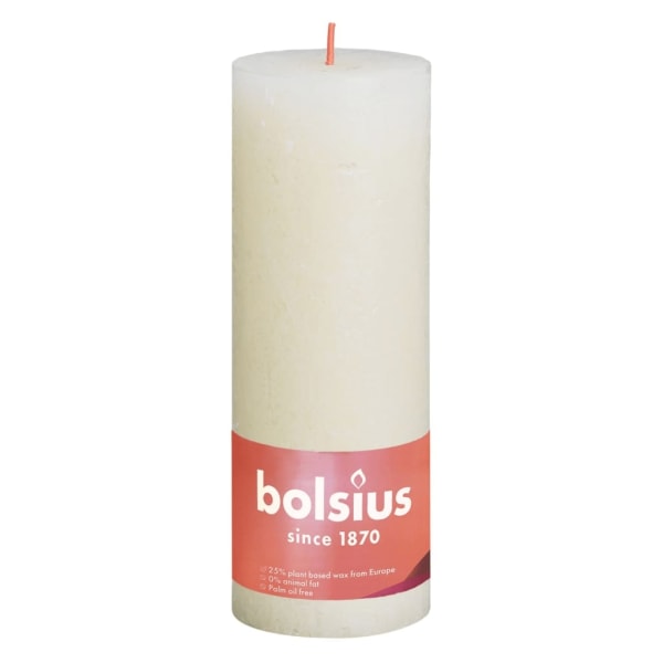 Bolsius Rustika blockljus 4-pack 190x68 mm mjuk pärla Vit