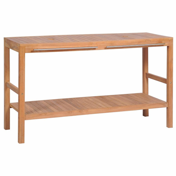 vidaXL Badrumsunderskåp massiv teak 132x45x75 cm Brun
