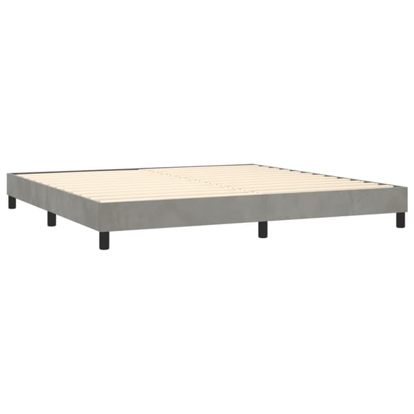 vidaXL Ramsäng med madrass ljusgrå 200x200 cm sammet Grå