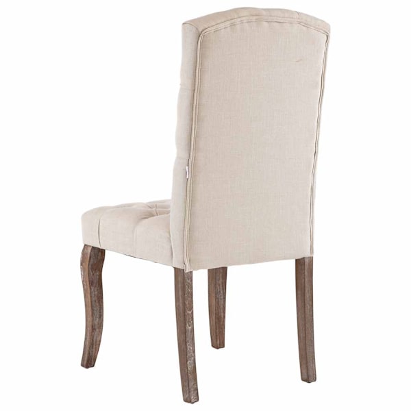 vidaXL Matstolar 2 st beige linnedesign tyg Beige