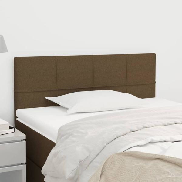 vidaXL Sänggavel mörkbrun 100 x 5 x 78/88 cm tyg Brun