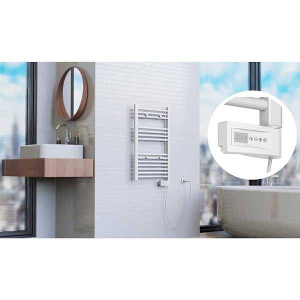 EISL Badrumselement med timer vit 80x50x15 cm Vit