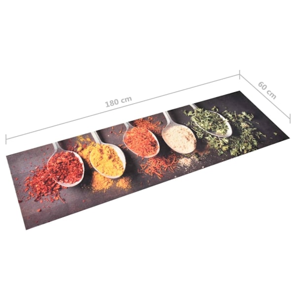 vidaXL Köksmatta maskintvättbar skedar 60x180 cm multifärg