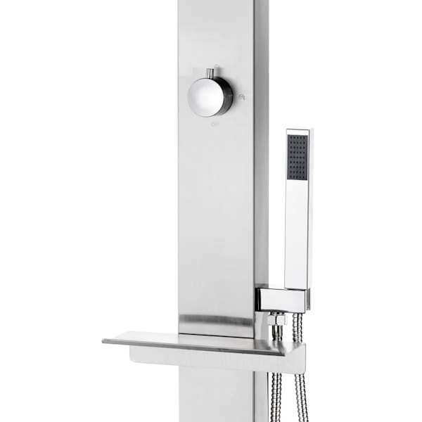 vidaXL Utedusch 220 cm rostfritt stål Silver