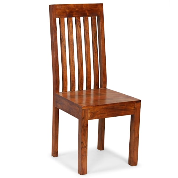vidaXL Matstolar 2 st massivt trä med honungsfinish modern Brun