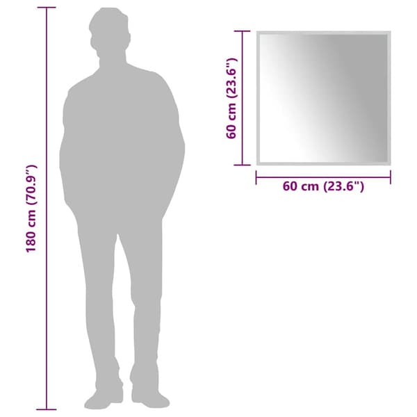 vidaXL Badrumsspegel LED 60x60 cm Transparent