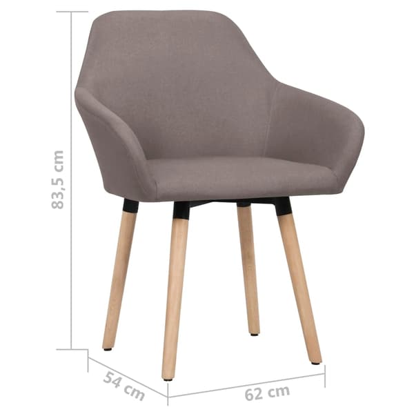 vidaXL Matstolar 2 st taupe tyg Taupe
