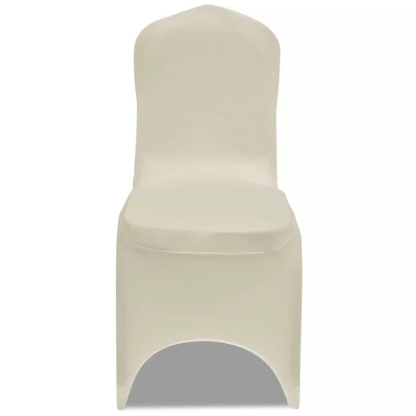 vidaXL Stolsöverdrag stretch 100 st gräddvit Creme