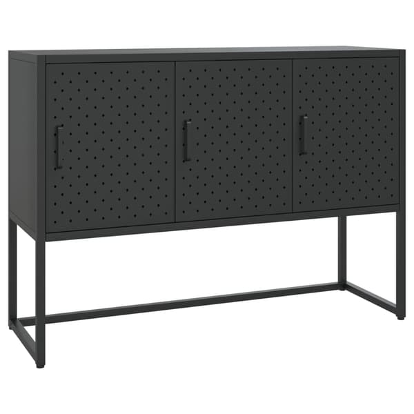 vidaXL Skänk svart 105x35x75 cm stål Svart