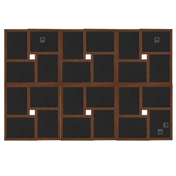 vidaXL Fotoram för 24x(10x15 cm) bilder mörkbrun MDF Brun