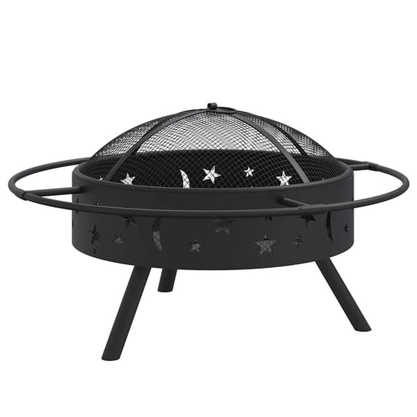 vidaXL Eldstad med eldgaffel 70 cm XXL stål art