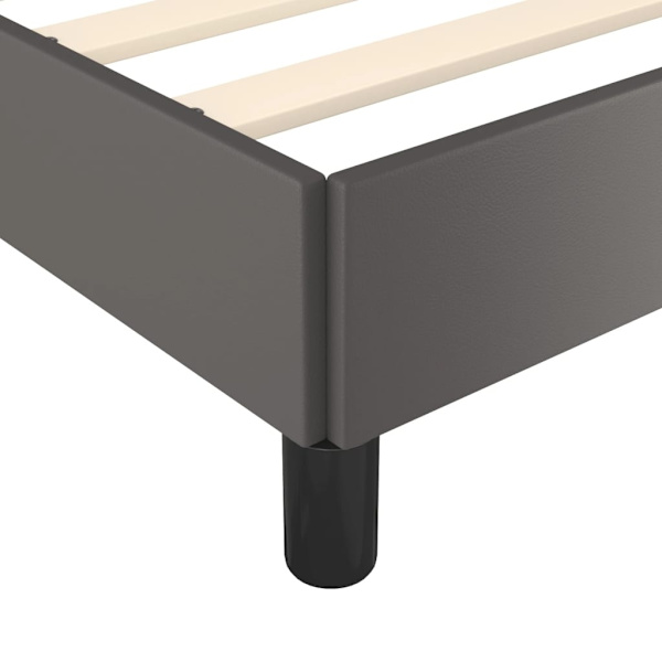 vidaXL Sängram med huvudgavel grå 160x200 cm konstläder Grå