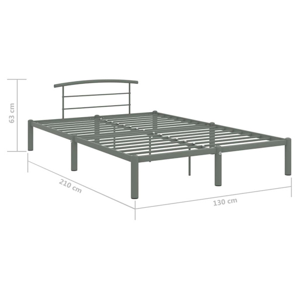 vidaXL Sängram grå metall 120x200 cm grå