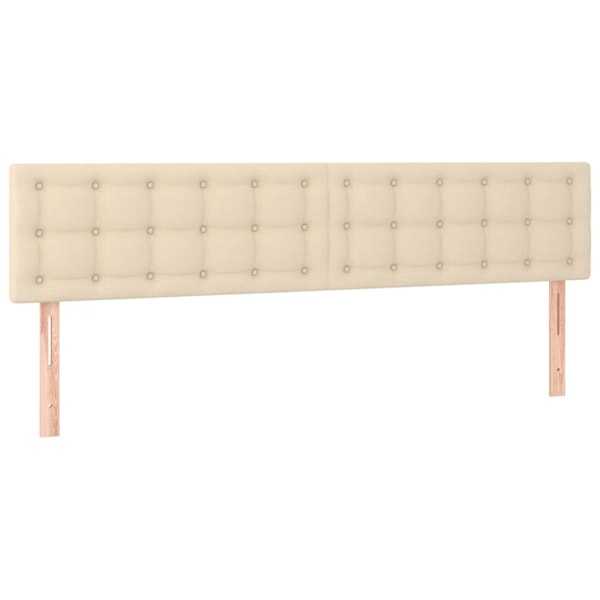 vidaXL Ramsäng med madrass gräddvit 160x200 cm tyg Kräm