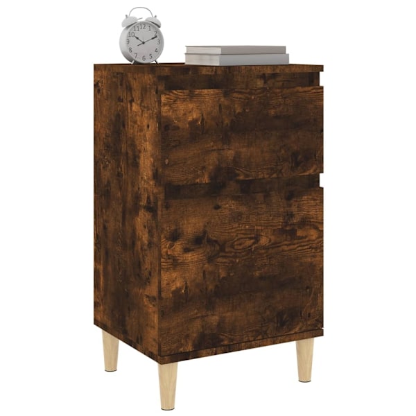 vidaXL Sängbord 2 st rökfärgad ek 40x35x70 cm Brun