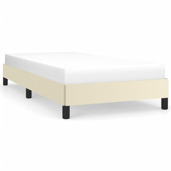 vidaXL Sängram gräddvit 90x190 cm konstläder Kräm
