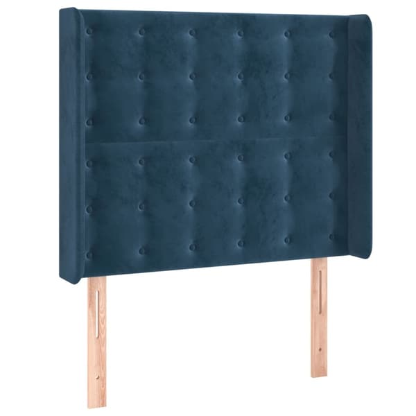 vidaXL Sänggavel LED mörkblå 93x16x118/128 cm sammet Blå