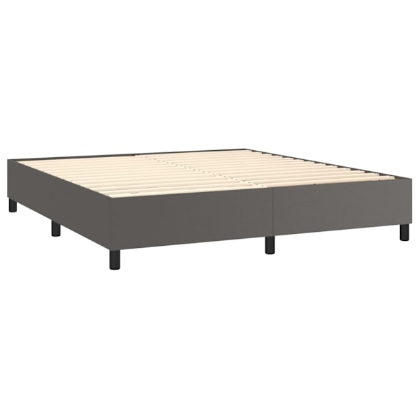 vidaXL Ramsäng med madrass grå 180x200 cm konstläder Grå
