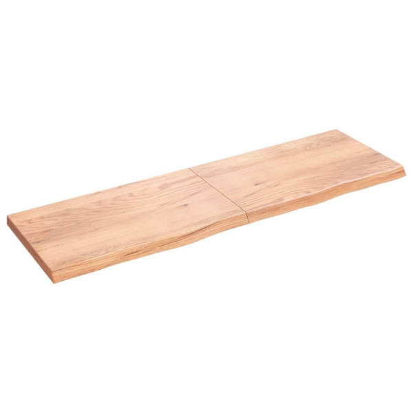 vidaXL Bänkskiva badrum ljusbrun 200x60x(2-6) cm behandlat massivt trä Brun