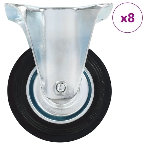 vidaXL Fasta hjul 8 st 100 mm