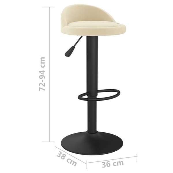 vidaXL Barstolar 2 st gräddvit sammet Creme