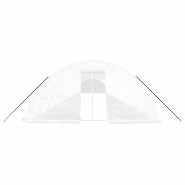 vidaXL Växthus med stålram vit 120 m² 24x5x2,3 m Vit