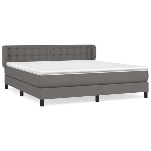 vidaXL Ramsäng med madrass grå 180x200 cm konstläder Grå