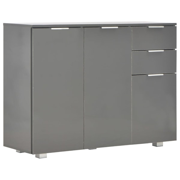 vidaXL Skänk grå högglans 107x35x80,5 cm grå