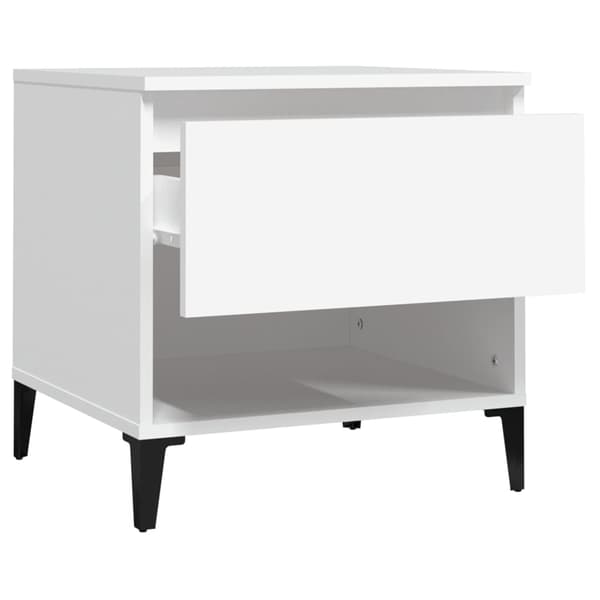 vidaXL Sängbord vit 50x46x50 cm konstruerat trä Vit