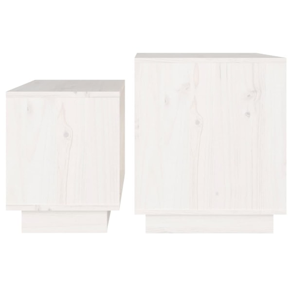 vidaXL Satsbord 2 st vit massiv furu Vit