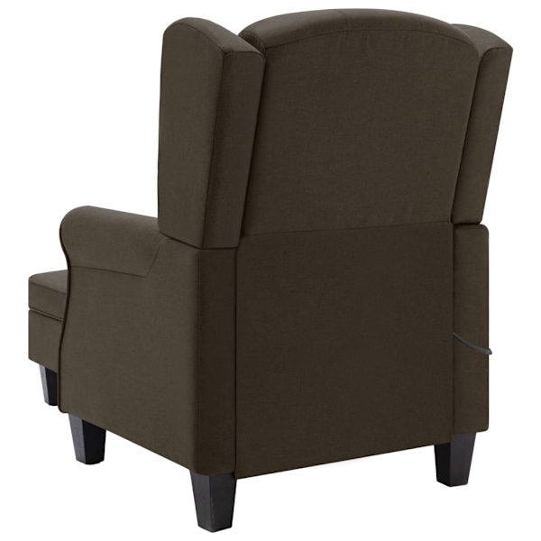 vidaXL Massagefåtölj med fotpall brun tyg Brun