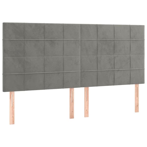 vidaXL Ramsäng med madrass ljusgrå 200x200 cm sammet Grå