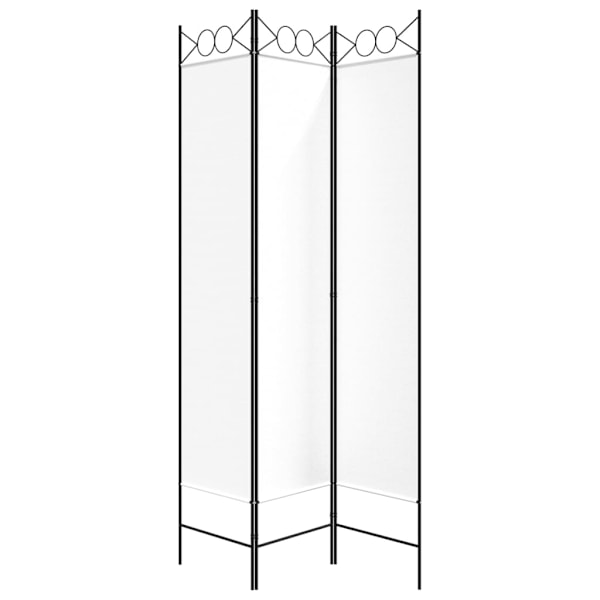 vidaXL Rumsavdelare 3 paneler vit 120x200 cm tyg Vit