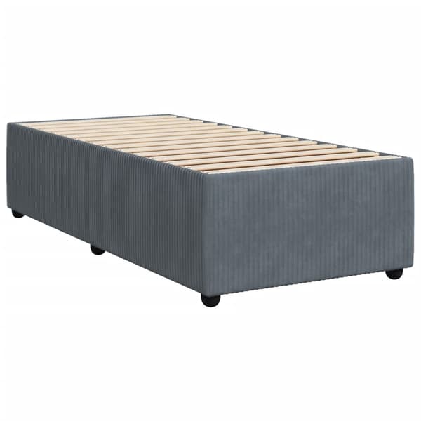 vidaXL Ramsäng med madrass mörkgrå 80x200 cm sammet Grå