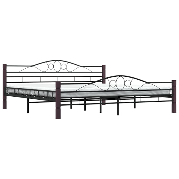 vidaXL Sängram svart metall 200x200 cm Svart
