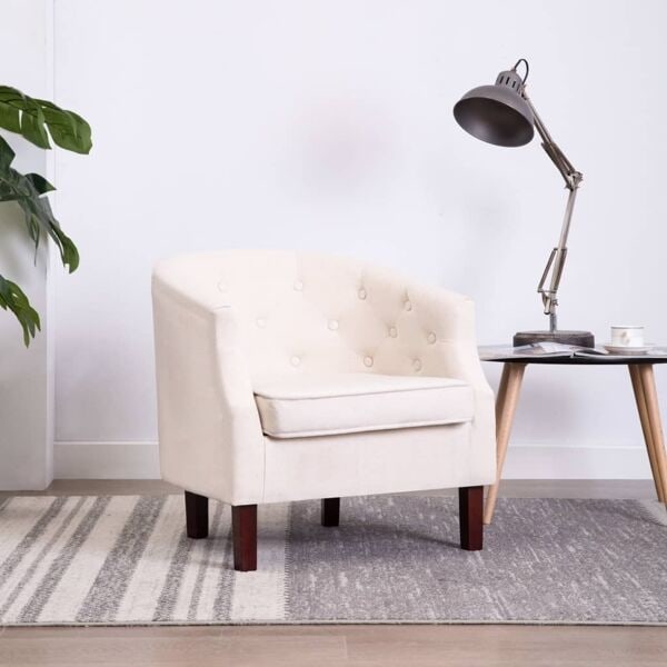 vidaXL Fåtölj beige tyg Beige