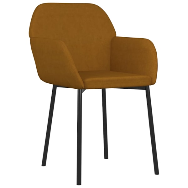 vidaXL Matstolar 2 st brun sammet Brun