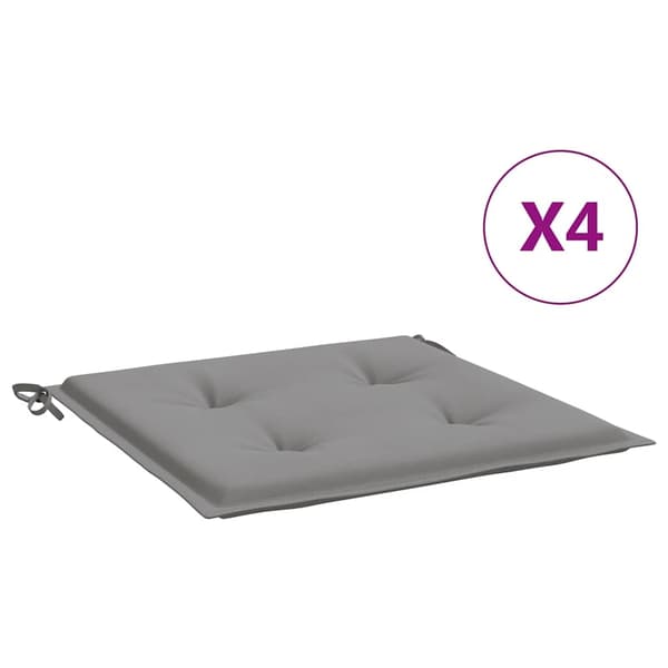 vidaXL Stolsdynor 4 st grå 40x40x3 cm oxfordtyg grå