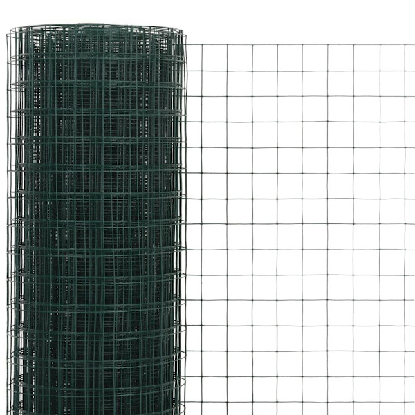 vidaXL Hönsnät stål med PVC-beläggning 25x1,5 m grön Grön