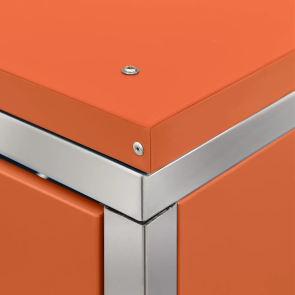 vidaXL Skjul till fyra sopkärl 276,5x77,5x112,5 cm rostfritt stål Orange