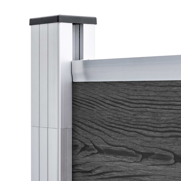 vidaXL Staketpaneler WPC 1737x186 cm svart Svart
